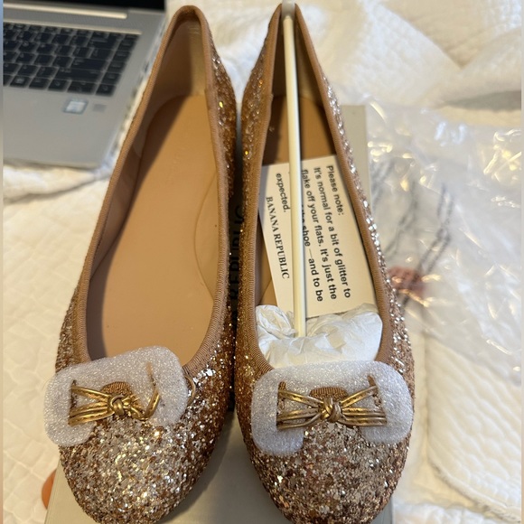 Banana Republic Rose Gold - glitter flats - Picture 1 of 5